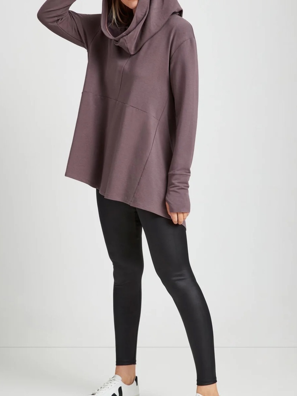 Marcella sz L Firenze Hoodie minimalist Athleisure sweatshirt oversized purple